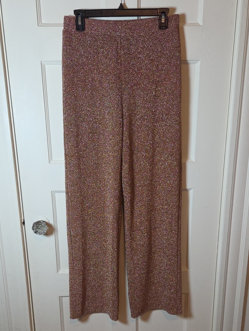 Skies Are Blue Women's Metallic Copper Elastic Waist Pants Size Medium